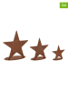 Bizzotto 3-delige set: decoratieve figuren "Star" bruin