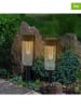 Garden Hero 2er-Set: LED-Solar-Gartenstecker in Schwarz - (B)7 x (H)57 x (T)8 cm