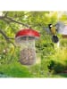 Garden Hero Vogelvoederhuis rood/wit - (H)18,5 x Ø 13 cm