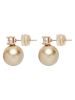 U.S. Polo Assn. Vergulde oorstekers met parels en kristallen