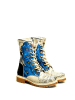 Goby Botki w kolorze kremowo-niebieskim ze wzorem