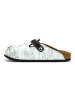 Goby Leren clogs wit/zwart/rood