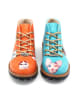 Goby Schnürschuhe in Orange/ Hellblau