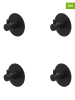 Tiger 4er-Set: Handtuchhaken "Rhino" in Schwarz - Ø 4 cm