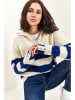 Bianco Lucci Pullover in Creme/ Blau