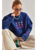 Bianco Lucci Sweatshirt in Dunkelblau/ Pink