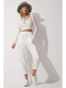 Hapiness Istanbul Lniane spodnie w kolorze białym