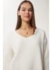 Happiness Istanbul Sweter w kolorze białym