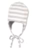 Sterntaler® Wende-Bindemütze in Weiß/ Grau