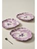 Jotex 4er-Set: Speiseteller ''Flora'' in Lila - Ø 27 cm