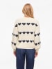 Vila Pullover "Vijamilla" in Creme/ Dunkelblau