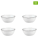 Björn 4-delige set: ontbijtborden "Pure" wit/zwart - Ø 16 cm