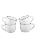 Björn 4-delige set: koffiekoppen "Pure" wit/zwart - 120 ml