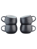 Björn 4-delige set: koppen "Gourmet" zwart/wit - 700 ml