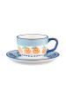Björn 4-delige set: koffiekoppen "Napoli" wit/blauw/oranje - 200 ml