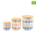 Björn 3-delige set: voorraadpotten "Napoli" wit/blauw/oranje