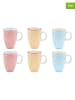 Björn 6-delige set: espressokoppen "Color" lichtblauw/rood/geel - 90 ml