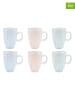 Björn 6-delige set: espressokoppen "Pastel" lichtblauw/lichtgroen/lichtroze - 90 ml