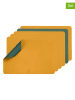 Björn 6-delige set: placemats mosterdgeel/groen - (L)44,5 x (B)30 cm