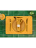 Björn 6-delige set: placemats mosterdgeel/groen - (L)44,5 x (B)30 cm