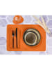 Björn 6-delige set: omkeerbare onderzetters bruin/oranje - (L)13 x (B)11 cm