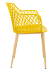 Garden Spirit 4er-Set: Gartenstühle "Malaga" in Gelb - (B)62 x (H)80 x (T)54 cm