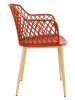 Garden Spirit 4-delige set: tuinstoelen "Malaga" rood - (B)62 x (H)80 x (D)54 cm