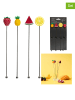 Garden Spirit 4er-Set: Cocktailstäbchen in Silber/ Bunt - (H)18,5 cm