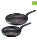 Tefal 2-delige set: braadpannen "Easy Cook & Clean" zwart