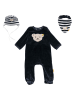 Steiff 3tlg. Outfit in Dunkelblau/ Weiß
