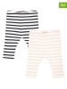 Steiff Legginsy (2 pary) w kolorze czarno-jasnoróżowo-białym