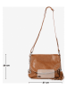 Mia Tomazzi Leder-Umhängetasche "Bausan" in Hellbraun - (B)27 x (H)20 x (T)5 cm