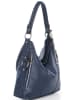 Mia Tomazzi Leder-Schultertasche in Dunkelblau - (B)35 x (H)29 x (T)12 cm