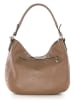Mia Tomazzi Leder-Schultertasche "Molise" in Hellbraun - (B)30 x (H)20 x (T)8 cm