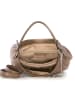 Mia Tomazzi Leder-Schultertasche "Molise" in Hellbraun - (B)30 x (H)20 x (T)8 cm
