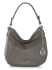 Mia Tomazzi Leder-Schultertasche "Molise" in Grau - (B)30 x (H)20 x (T)8 cm