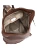 Mia Tomazzi Leren rugzak "Sirietto" bruin - (B)28 x (H)35 x (D)13 cm