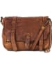 Mia Tomazzi Leren schoudertas "Cinisello" lichtbruin - (B)24 x (H)22 x (D)11 cm