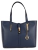 Mia Tomazzi Leder-Schultertasche "Como" in Dunkelblau - (B)35 x (H)28 x (T)14 cm