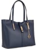 Mia Tomazzi Leder-Schultertasche "Como" in Dunkelblau - (B)35 x (H)28 x (T)14 cm
