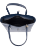 Mia Tomazzi Leder-Schultertasche "Como" in Dunkelblau - (B)35 x (H)28 x (T)14 cm