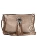 Mia Tomazzi Leder-Umhängetasche "Navigli" in Gold - (B)22 x (H)15 x (T)4 cm