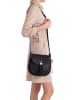 Mia Tomazzi Leren schoudertas "Abbadesse" zwart - (B)22 x (H)21 x (D)8 cm