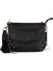 Mia Tomazzi Leren schoudertas "Pontida" zwart - (B)28 x (H)20 x (D)8 cm