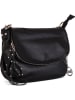 Mia Tomazzi Leren schoudertas "Pontida" zwart - (B)28 x (H)20 x (D)8 cm