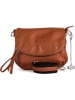 Mia Tomazzi Leren schoudertas "Pontida" lichtbruin - (B)28 x (H)20 x (D)8 cm