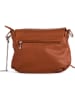 Mia Tomazzi Leder-Umhängetasche "Pontida" in Hellbraun - (B)28 x (H)20 x (T)8 cm