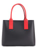 Mia Tomazzi Leren handtas "Argonne" zwart - (B)33 x (H)25 x (D)14 cm