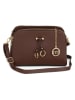 Mia Tomazzi Leren schoudertas "Certosa" donkerbruin - (B)24 x (H)16 x (D)8 cm