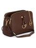 Mia Tomazzi Leren schoudertas "Certosa" donkerbruin - (B)24 x (H)16 x (D)8 cm